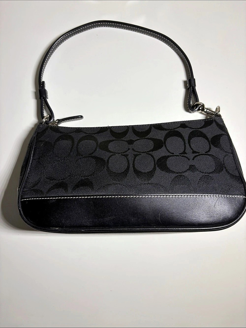Coach Signature Demi Pouch Black Shoulder Bag